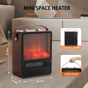 Cheminée électrique portable Comfort Zone avec effet de flamme 3D réaliste, élément chauffant en céramique, conception sécurisée contre la surchauffe - Product Image 5