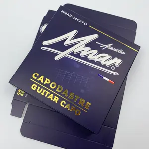 Logo del marchio personalizzato 300gsm scatole di carta d'arte forniture di chitarra stringhe scatola di imballaggio scatola di carta stampa personalizzata