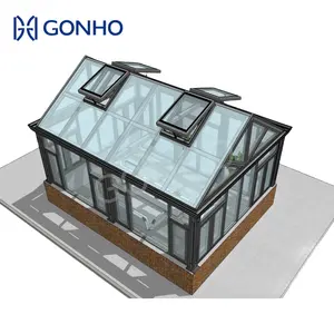 GONHO Guaranteed Quality Supplier Energy Efficient Double Tempered Glass Heat Insulation Glass Houses Triangle Roof Sunroom