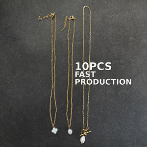 Collar <span class=keywords><strong>de</strong></span> Cadena con Cuentas <span class=keywords><strong>de</strong></span> <span class=keywords><strong>Oro</strong></span> <span class=keywords><strong>de</strong></span> 18K Hecho a <span class=keywords><strong>Mano</strong></span> con Bajo MOQ, Dije <span class=keywords><strong>de</strong></span> Trébol <span class=keywords><strong>de</strong></span> Madreperla, Perla <span class=keywords><strong>de</strong></span> Agua Dulce Ajustable, Joyería <span class=keywords><strong>de</strong></span> Piedras Preciosas para Mujer - Product Image 1