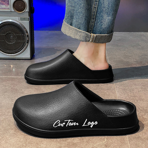 ฤดูร้อนแฟชั่นกันน้ําปิดนิ้วเท้ารองเท้าพิมพ์โลโก้ที่กําหนดเองรองเท้าชายหาดผู้หญิงผู้ชาย EVA รองเท้าแตะรองเท้าแตะโลโก้ - Product Image 2