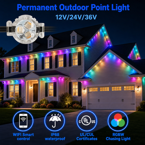 Luces Decorativas Navideñas LED RGBW de 12 Voltios y 24 Voltios, Blanco Cálido, 3 LED, Resistentes al Agua IP68, para Exteriores - Product Image 1