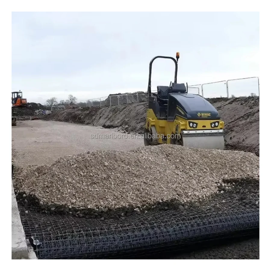 SDM Road Reinforcement Plastic Geogrid With Two-Way Stretch PP Biaxial Geogrid Plastic Soil Stabilization Geogrid