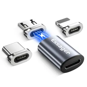 Adattatore magnetico Micro USB tipo C Essager per iPhone Samsung Xiaomi Micro femmina a connettore convertitore magnetico cavo USB C maschio