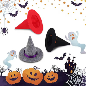 Sombreros <span class=keywords><strong>de</strong></span> <span class=keywords><strong>Bruja</strong></span> <span class=keywords><strong>de</strong></span> Fieltro, Adornos <span class=keywords><strong>de</strong></span> Botella <span class=keywords><strong>de</strong></span> Vino <span class=keywords><strong>de</strong></span> Fieltro, Decoraciones <span class=keywords><strong>de</strong></span> Regalo para Fiestas <span class=keywords><strong>de</strong></span> Halloween, Accesorios Personalizados al por Mayor - Product Image 3