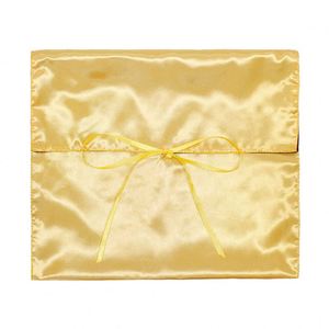 Pochette en satin noir personnalisée avec logo imprimé, idéale pour vêtements, extensions capillaires, perruques, emballage cadeau, sac anti-poussière en soie avec nœud – Réf. 2700357 - Product Image 5