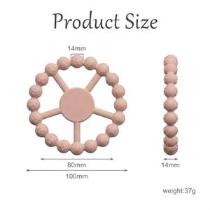 Anneau de <span class=keywords><strong>dentition</strong></span> pour bébé en silicone souple de qualité alimentaire, sans BPA, écologique, jouet à mâcher en forme de volant pour soulager les douleurs de la <span class=keywords><strong>dentition</strong></span> - Product Image 4