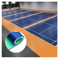 Revêtement de sol sportif en PVC à alimentation directe, rouleau avec support en caoutchouc synthétique, pour installation de terrain de badminton, antidérapant, livraison rapide