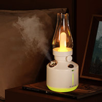 Nouveauté Humidificateur d'air USB de bureau Design vintage Lanterne à kérosène Lumière nocturne LED 1200mah Rechargeable pour la maison Extérieur
