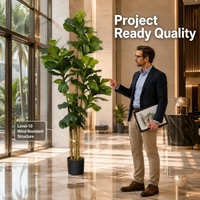 OH ARTS Meilleur Prix 235cm Plante Artificielle Réaliste au Toucher Naturel, Ficus Lyrata pour Décoration de Salon