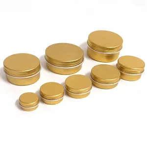 工厂价格定制1盎司2盎司3盎司5克10克15克20克50克黄金铝罐用于化妆品蜡烛茶霜发胶