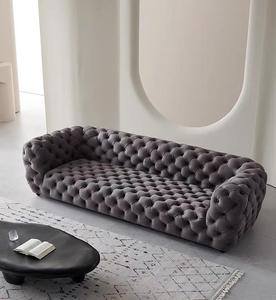 Ensemble de canapés modulaires en velours contemporain comprenant une chaise pliante et un canapé de salon pour le salon - Product Image 1