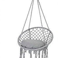 Fauteuil suspendu en macramé fait main, hamac en corde de coton avec kit de fixation pour utilisation en extérieur dans les parcs