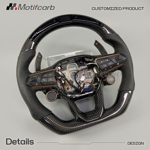 Volante Deportivo Personalizado de Fibra de Carbono Real con Levas de Cambio LED para Seat Cupra Leon ST Formentor VZ Tavascan Born Ibiza FR - Product Image 3