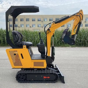 Mini-excavatrice jaune avec moteur et benne pour travaux de construction - Product Image 3