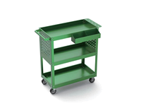 Chariot à outils robuste à 2 niveaux en acier inoxydable poli, résistant à la rouille, avec roues à frein de 4 pouces, chariot de rangement à 2 étagères, plateau OEM
