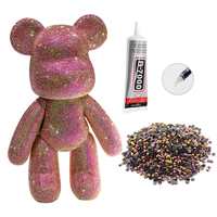 Couleur strass ours bricolage ensemble 5D diamant peinture cristal ours faisant artisanat-blanc (blanc + or)