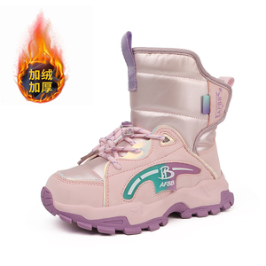 Novos Estilos Inverno Alta Qualidade Única Botas para Crianças de Pelúcia Quente Anti-slip Meninos Meninas Sapatos Ao Ar Livre 33-38 Exportação EUA Hot Vendors - Product Image 3