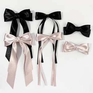SASAACCフランスのエレガントなサテンリボンヘアクリップ、フェミニンとハイエンドスタイル、トップクリップ、多彩なヘアアクセサリー - Product Image 3