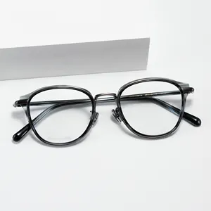Benyi 2024 gros femmes lunettes optiques rondes avec des montures de lunettes anti-lumière bleue en métal de haute qualité