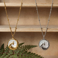 Collier ras du cou sportif en acier inoxydable incrusté de Phénix, plaqué or 18 carats, chaîne à maillons, pendentif, bijoux de mode inaltérables, modèle P035