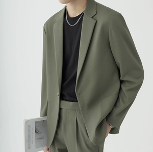 Nuevo Blazer Casual para <span class=keywords><strong>Hombre</strong></span> 2026, Chaqueta de Traje, Moda Ejecutiva, Uso Diario, Corte Entallado, Cierre de un Botón, Abrigo Formal - Product Image 2