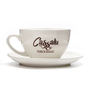<span class=keywords><strong>Taza</strong></span> de té de cerámica <span class=keywords><strong>y</strong></span> platillo, Juego de platillos blancas con tazas de <span class=keywords><strong>café</strong></span>, capuchino, surtido personalizado - Product Image 2