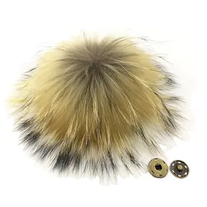 2023 SMB vente en gros Pom Pom pour chapeaux Snap On moelleux fourrure de renard pompon détachable fausse fourrure boule pompon