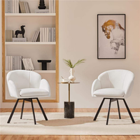 Chaise de bureau pivotante à 360° en acier, fauteuil de bureau en forme de fleur, coussin amovible, salon, chambre, bureau, meubles de maison