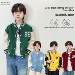 เสื้อเบสบอลเด็ก Xiake <span class=keywords><strong>Xiong</strong></span> ปักลายฤดูใบไม้ผลิ ผ้าฝ้ายผสมโพลีเอสเตอร์ คอตั้ง ผิวสัมผัสนุ่ม แฟชั่นสำหรับเด็ก - Product Image 2