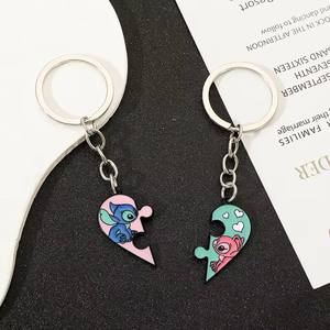 Llavero de Disney Lilo & Stitch, Figura de Dibujos Animados, Stitch, Ángel, Corazón de <span class=keywords><strong>Amor</strong></span>, Rompecabezas, Llaveros, el Mejor Regalo de <span class=keywords><strong>Amistad</strong></span>, Joyería - Product Image 3