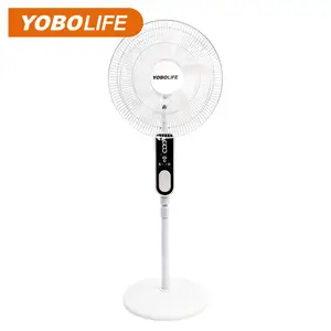 Hot-selling Big Size Remote Control AC DC 18 Inch Solar Rechargeable Air Cooling Fan With Led Lamp for Home