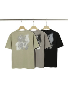 Camiseta de Algodón Negra Estampada Personalizada Stonks para Hombre, Corte Regular, Manga Corta, Cuello Redondo, Diseño Casual, Logotipo Frontal, Patrón 3D, Transpirable - Product Image 5