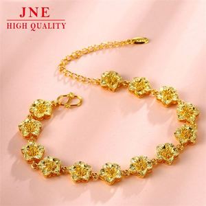 Oro del Vietnam si innamorano del braccialetto di fiori di pesco da donna 24K placcato <span class=keywords><strong>in</strong></span> oro placcato oro regalo 3d braccialetto fortunato <span class=keywords><strong>in</strong></span> oro duro - Product Image 2