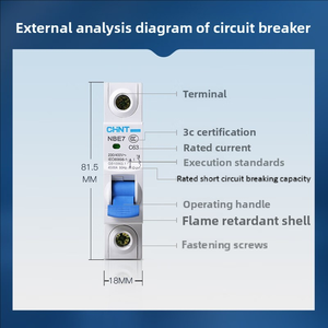 चिंट स्टॉक nbe7 लघु सर्किट ब्रेकर 2 पी एयर स्विच छोटे पावर स्विच डी प्रकार रक्षक mcb - Product Image 3