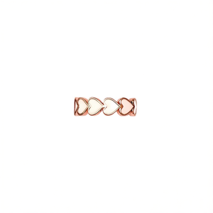 Anello a Cuore Placcato Oro Rosa F1575, Gioiello Unisex Romantico per Uso Quotidiano, Regalo, Anello in Lega alla Moda - Product Image 1