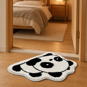 Flocked Tufted Polyester <strong>Panda</strong> <strong>Rug</strong> for Kids Bedroom Pet Friendly Modern Design for Living Room &amp; Hotel Use - Product Image 1