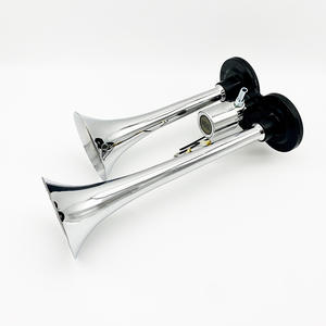 <b>Car</b> Speakers,Air Pump <b>Car</b> <b>Horn</b>, 150dB Dual-Tube Zinc Alloy Air <b>Horn</b>, Air Whistle <b>Horn</b>,12/24V Silver with Solenoid Valve - Product Image 5