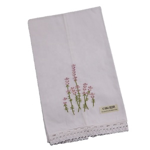 TL010 decorazione festa di Natale di nozze asciugare le mani 14 "x22" ricamato lavanda bianco ramiè cotone asciugamano di <span class=keywords><strong>pizzo</strong></span> - Product Image 1