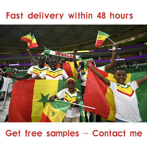 Bandera de Senegal con Mangas de Chal para el Partido de Fútbol 2026, Banderas Senegalesas de 3x5 Pies, Bandera para Ventana Exterior y Pancarta para Cubrir el Automóvil - Product Image 2