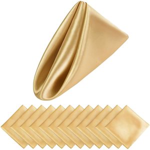 Serviettes <span class=keywords><strong>de</strong></span> <span class=keywords><strong>table</strong></span> en satin doré réutilisables en gros pour les mariages, les restaurants, les événements et les fêtes - Product Image 1
