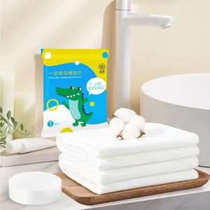 OEM Custom Size Disposable Magic Coin White Hotel Wholesale Compressed Bath Towel For Travel Clean Compact Towel