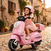 Scooter électrique pour enfants LeaderWay, style Vespa vintage, moto à pédales rose, style princesse, cadeau sportif d'extérieur pour filles, vente en gros