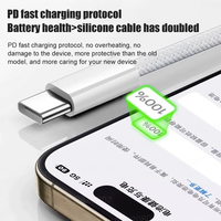 Câble USB C pour téléphone portable Chargement rapide USB a vers Type C Cordon tressé en nylon pour Apple Carplay IPhone 17/16 Pro/15 Pro Max/15 Plus