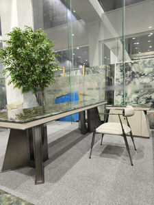 Muebles de lujo personalizados, comedor elegante de piedra, Mesa de Piedra de mármol artificial, muebles de piedra de primera calidad para <span class=keywords><strong>Hotel</strong></span> y hogar - Product Image 4