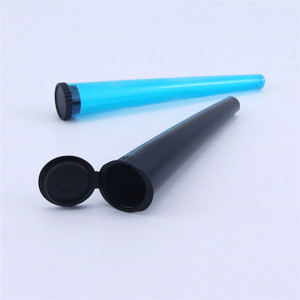 Clear and Blue Plastic Cone Shaped <b>Lighter</b> Case with Black Cap Storage Tube for Rolling Paper Packaging - Product Image 5