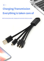 Kabel Pengisi Daya Mini 4 in 1 dengan Logo Kustom untuk Ponsel, Tablet, Perangkat Pintar, Tipe C, dan Micro USB