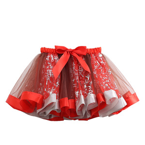 Nouvelle Collection 2026 – <span class=keywords><strong>Jupe</strong></span> <span class=keywords><strong>Tutu</strong></span> Imprimée Arbre de Noël Doré et Volumineuse pour Filles – Robe de Princesse pour Enfants (Petite et Moyenne Taille) - Product Image 6