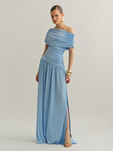 Bettergirl Abito Lungo <span class=keywords><strong>Blu</strong></span> Elegante per Ramadan Primavera 2026, Moda di Lusso, Monospalla, <span class=keywords><strong>Aderente</strong></span> con Spacco, <span class=keywords><strong>Vestito</strong></span> Elegante per le Festività - Product Image 2