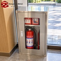 Armoire anti-feu en acier inoxydable avec porte vitrée, équipement de lutte contre l'incendie, armoire de stockage d'articles d'urgence, fabricant